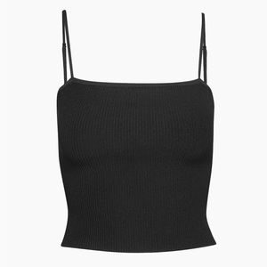 Aritzia Babaton Black Ribbed Tank Top